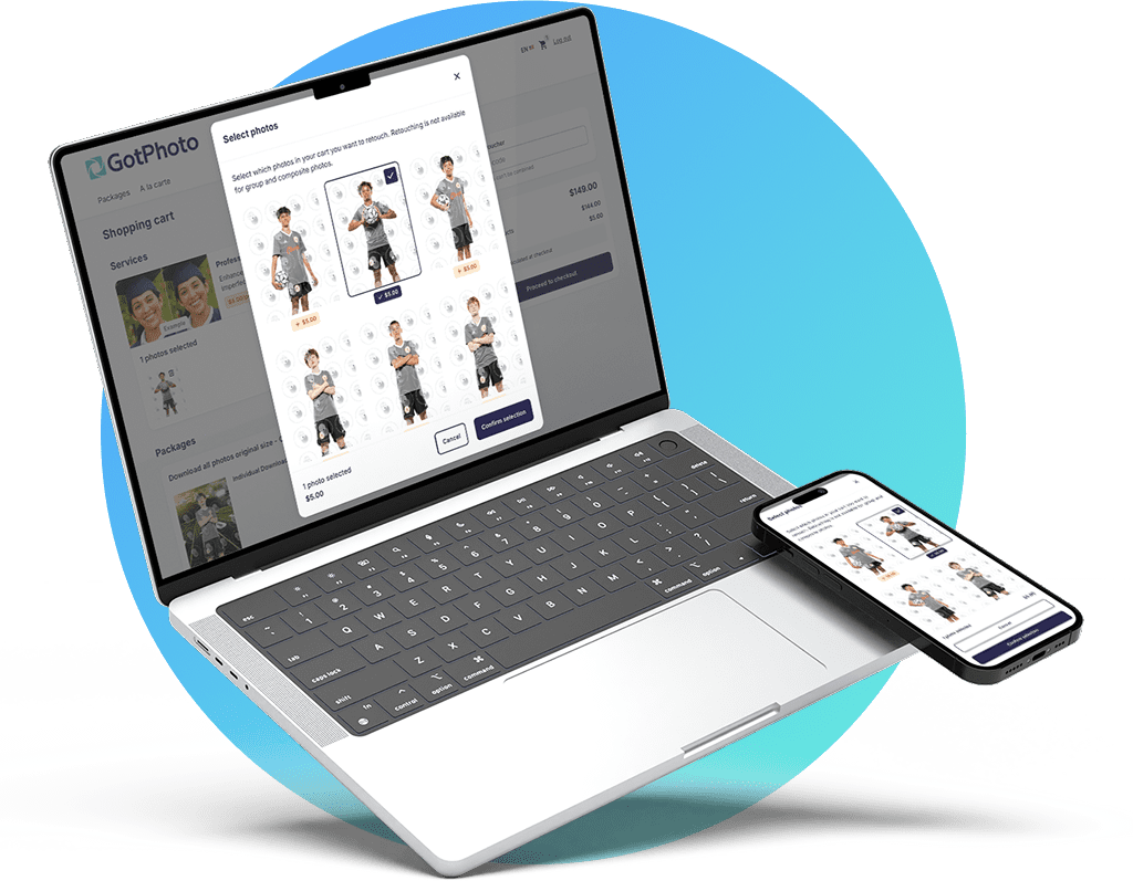 GotPhoto graphic showing the proofing shop feature.