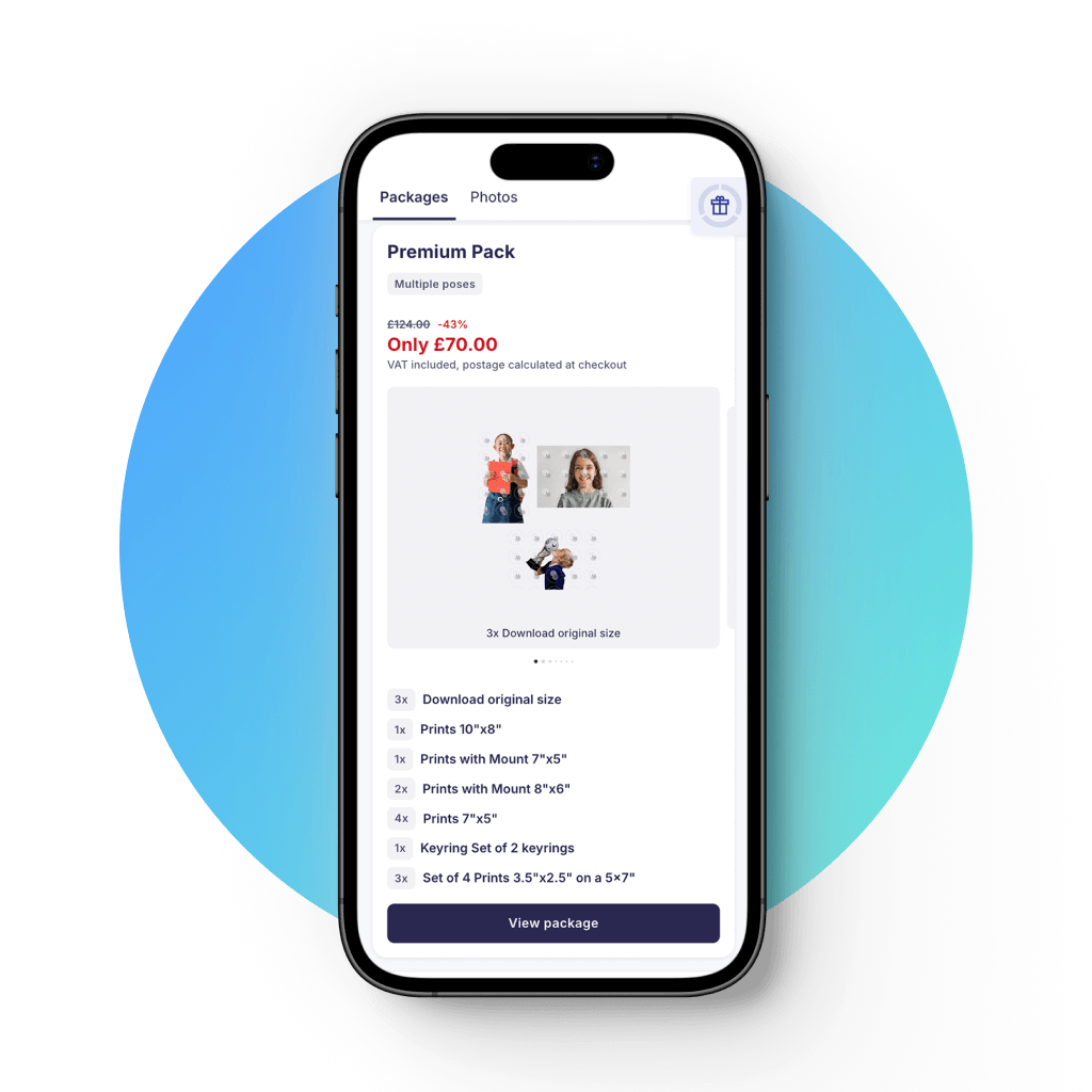 A mobile image of the online shop 2025 edition shows upselling features