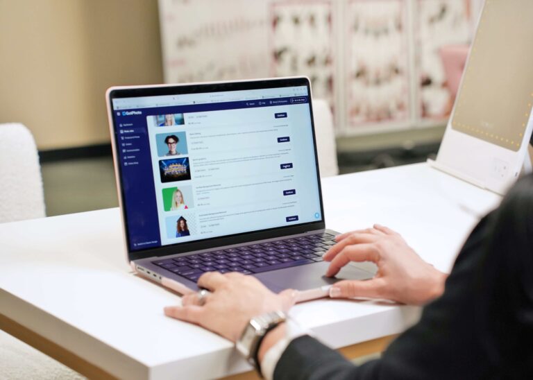 A photographer spends time in her GotPhoto account